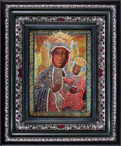 Matka Boża Częstochowska w Suknii Diamentowej – ceramika żywiczna-1