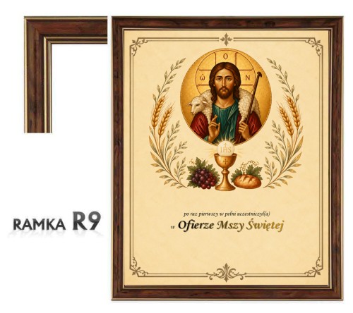 Pamiątka pierwszej komunii świętej obrazek w ramce-1