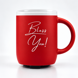 Kubek czerwony z białym grawerem „Bless You!” – 310 ml
