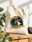 Torba bawełniana „Wiara góry przenosi” – beżowa z kolorowym nadrukiem