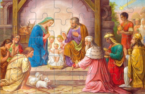 Puzzle Boże Narodzenie wzór 1-1