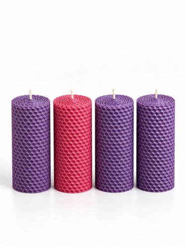 Świece adwentowe 13 × 4,5 cm – zestaw 4 świec woskowych-1