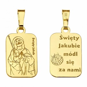 Medalik srebrny pozłacany Św. Jakub