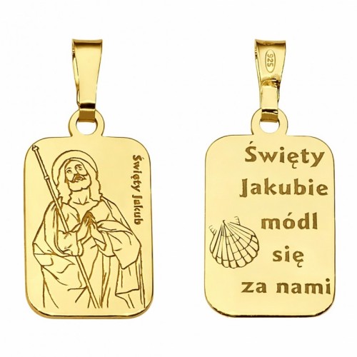 Medalik srebrny pozłacany św. Jakub
