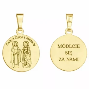 Medalik srebrny pozłacany Ag 925 Św. Cyryl i Metody