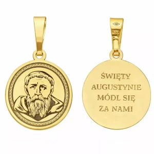 Medalik srebrny pozłacany Św. Augustyn