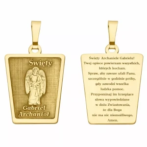 Medalik srebrny pozłacany Św. Gabriel Archanioł