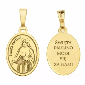 Medalik srebrny pozłacany Św. Paulina 
