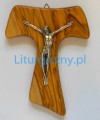 Krzyż TAU z drzewa oliwnego 17 cm-2