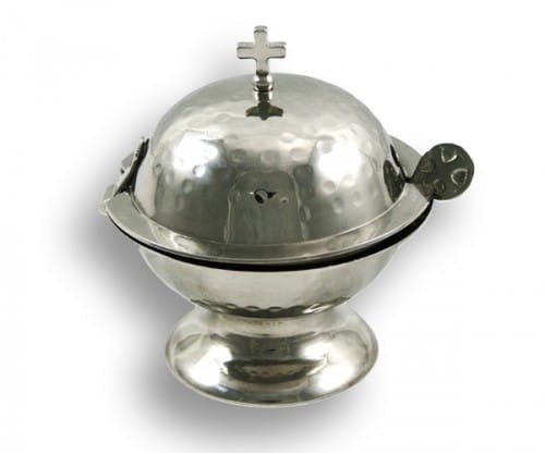 Łódka do kadzidła mosiężna niklowana 1038A-1