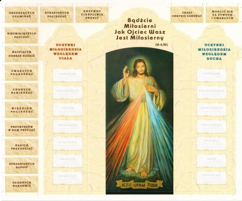 Bądźcie Miłosierni Jak Ojciec Wasz Jest Miłosierny plansza + naklejki