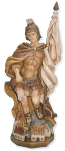 Święty Florian, figura z żywicy, bejcowana H038 - różne wielkości