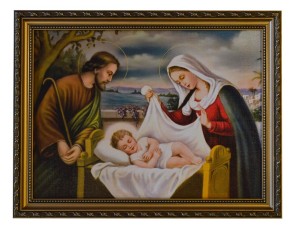 Święta Rodzina - Obraz w drewnianej zdobionej ramie