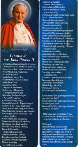 Litania do św. Jana Pawła II - zakładka do książki-1