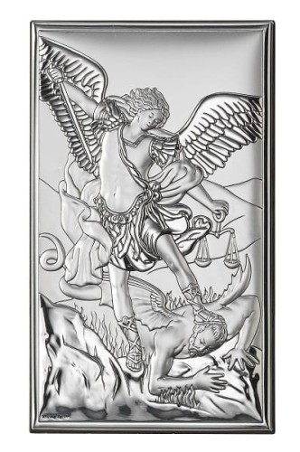 Srebrny obrazek z Michałem Archaniołem