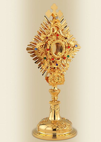 Relikwiarz barokowy z kamieniami U-473