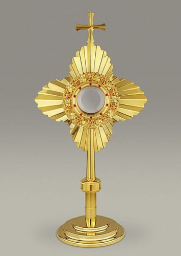  Monstrancja złocona z kamieniami U-433
