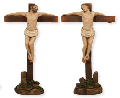 Pasja - Dwaj ukrzyżowani, figury żywiczne K2013