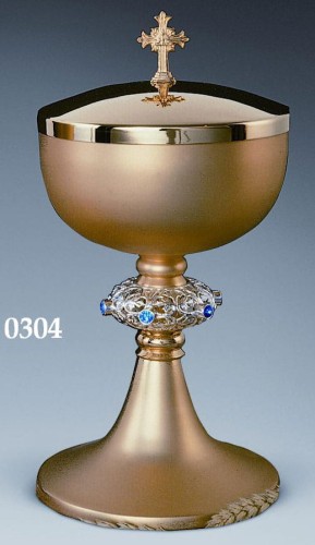 Puszka na komunikanty z kamieniami półszlachetnymi D-0304