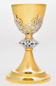 Kielich mszalny KL003 ze srebrzonymi dodatkami