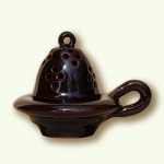 Kadzielniczka gliniana lustrowana ciemna