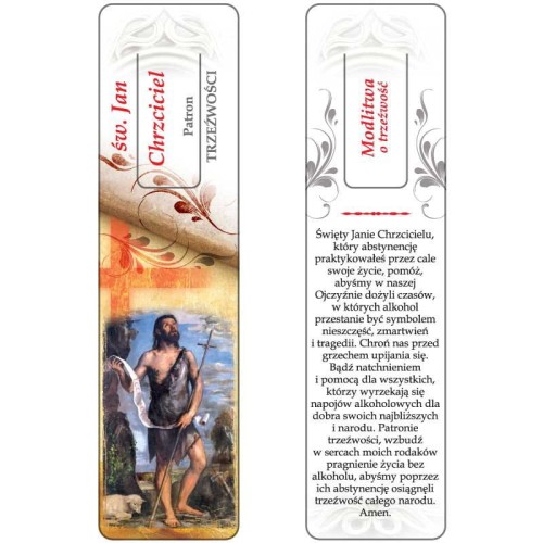 Zakładka do książki - św. Jan Chrzciciel 