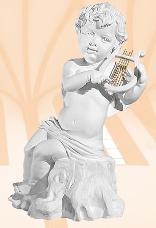 Aniołek z harfą 42 cm -biały-1
