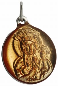 Medalik z metalu Matka Boża - Jan Paweł II