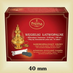 Węgle łatwopalne do kadzidła PREMA 40 mm - paczka