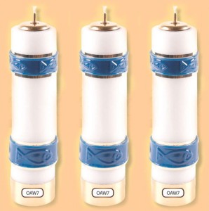 Komplet świec liturgicznych z niebieskim zdobieniem