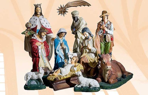 Szopka Bożonarodzeniowa, figury do szopki 12 elementów 90 cm