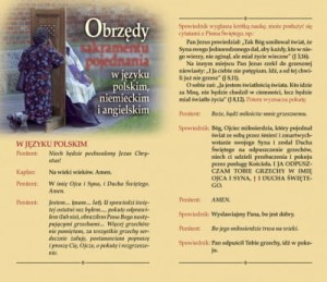 Obrzędy sakramentu pojednania w języku polskim, niemieckim i angielskim