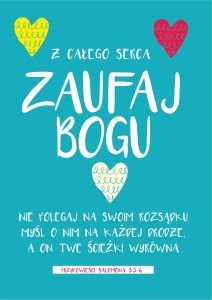 Kartka z całego serca zaufaj Bogu - niebieska