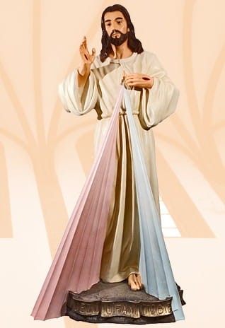 Jezus Miłosierny - figura 175 cm - kolor naturalny