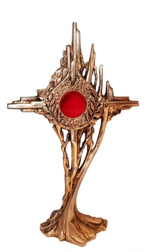 Relikwiarz w kształcie krzyża - z brązu