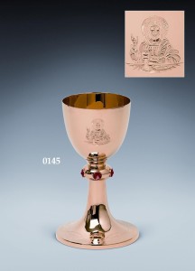 Kielich mszalny z grawerowanym wizerunkiem Chrystusa D/0145