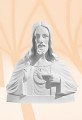 Serce Pana Jezusa 35 cm - popiersie - białe-3