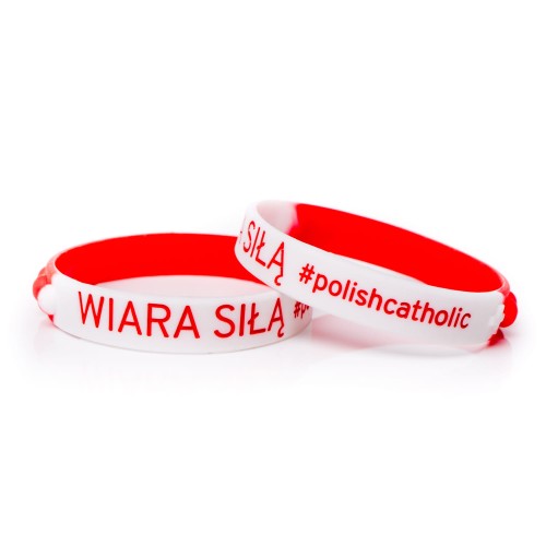 dziesiątka różańca biało czerwona