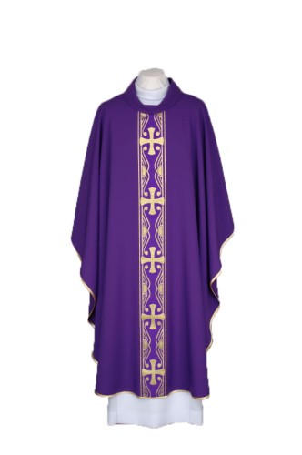 ORNAT w kolorze fioletowym z naszywanymi pasami