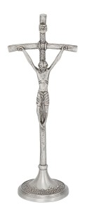 Krzyż stojący papieski srebrny duży 02-151