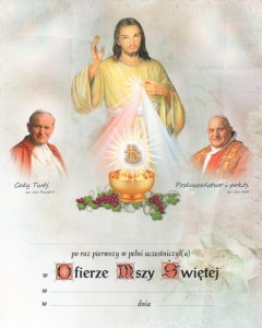 Obrazek pierwszokomunijny - kanonizacja Jana Pawła II i Jana XXIII /69