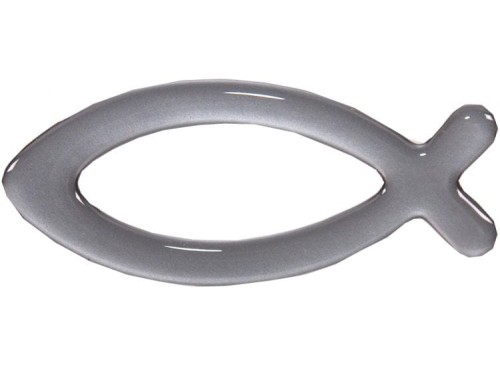 Rybka - naklejka na samochód - srebrna