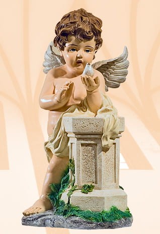 Aniołek stojący przy kolumnie 52 cm - kolor naturalny-1