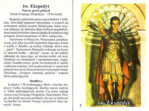 Obrazek - Św. Ekspedyt - patron spraw pilnych 