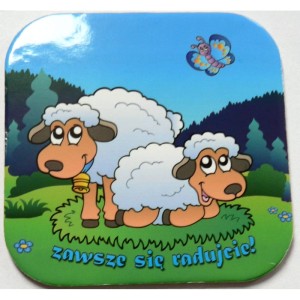 Podkładka korkowa Owieczki - Zawsze się radujcie