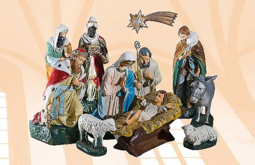 Szopka Bożonarodzeniowa, figury do szopki 11 elementów 55 cm