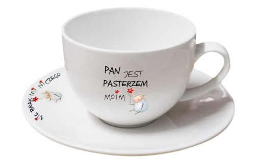 filiżanka z nadrukiem religijnym