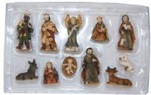 Małe figurki do domowej Szopki Bożonarodzeniowej 11 elementów K110
