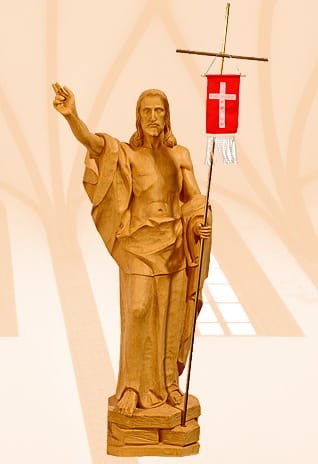 Chrystus Zmartwychwstały 70 cm - kolor drewnopodobny