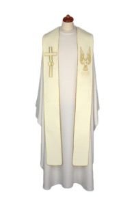 Stuła kremowa - ślubna - 4-123-1